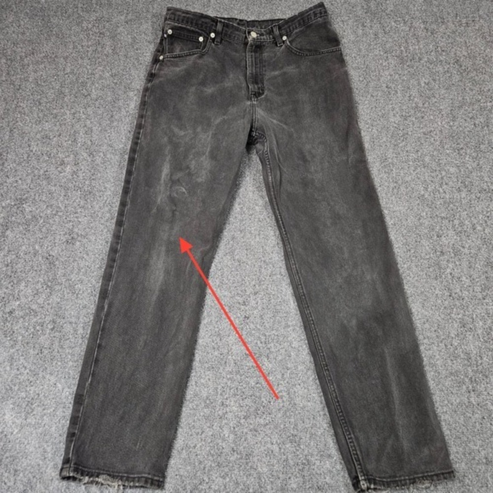 Y2K Polo Ralph Lauren Jeans 14x31 Black Denim Relaxed Faded Grunge Vintage Moto - Picture 3 of 12